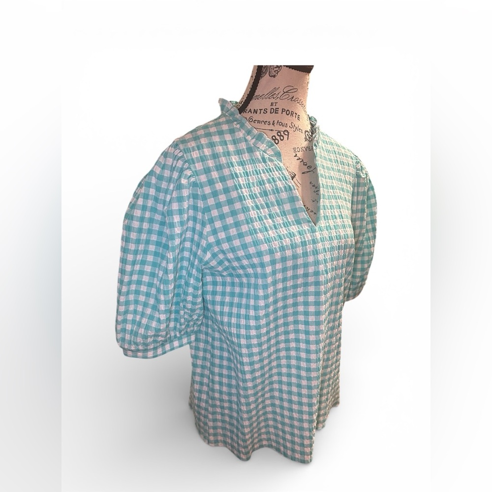 Adrienne Gingham Puff Sleeve Top - Picture 2 of 5